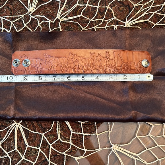Stamped, genuine leather cuff. - Picture 2 of 10